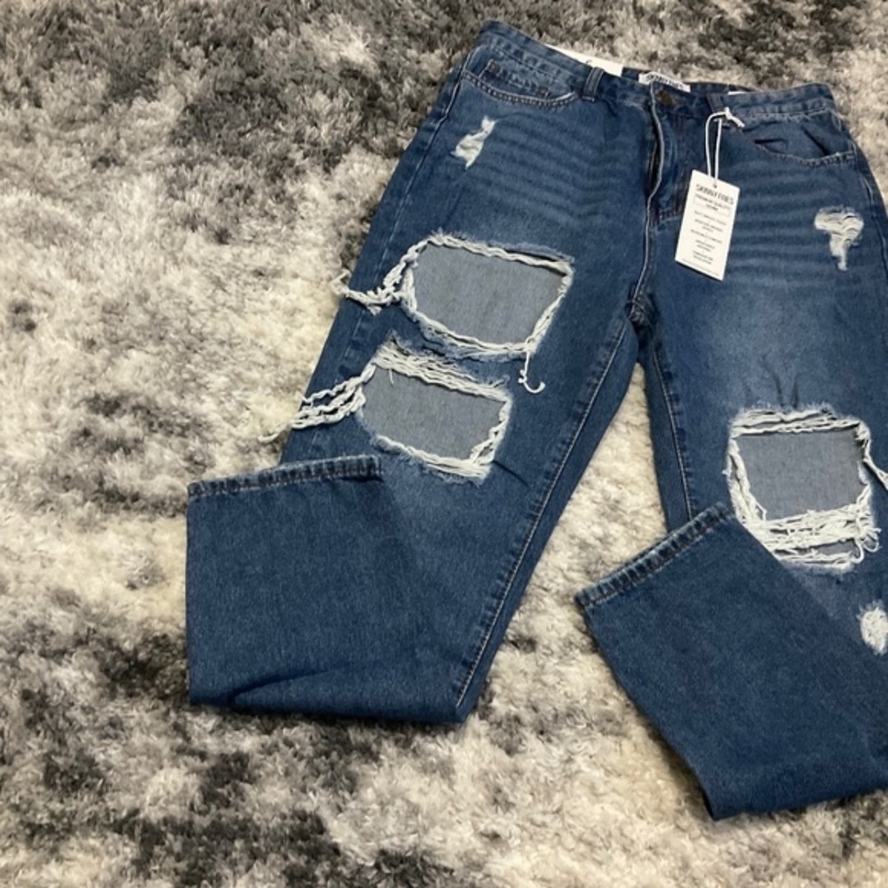Skinny Fries Distressed Ripped Jeans‎ Juniors Denim